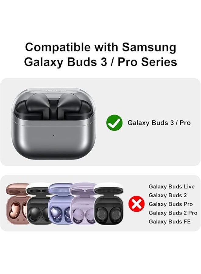 فكرة حافظة شفافة ناعمة فاخرة من Fekra لـ Samsung Galaxy Buds 3 Pro/Buds 3 حافظة مقاومة للصدمات (قفل آمن) Galaxy Buds 3 و Galaxy Buds 3 Pro (2024) مع حبل - Image 5